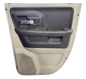 2013-2018 Ram 1500 Tan Door Interior Trim Panel - Rear, Right (Passenger) (Used OEM)