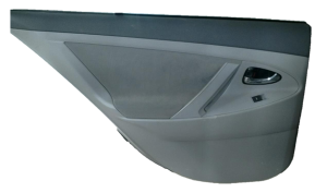 2007-2011 Toyota Camry Gray Door Interior Trim Panel with Power Windows and Locks - Rear, Left (Driver) (Used OEM)