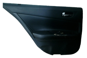2009-2014 Nissan Maxima Black Door Interior Trim Panel with Power Windows and Locks - Rear, Left (Driver) (Used OEM)