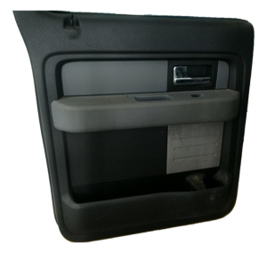 2010-2014 Lincoln Mark LT Black Door Interior Trim Panel with Power Windows and Locks - Rear, Left (Driver) (Used OEM)