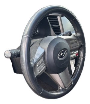 2010-2012 Subaru Legacy Black Tilt Steering Column with Cruise and Radio Controls (Used OEM)