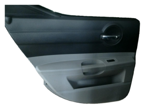 2005-2010 Chrysler 300 Black Door Interior Trim Panel with Power Windows and Locks - Rear, Left (Driver) (Used OEM)