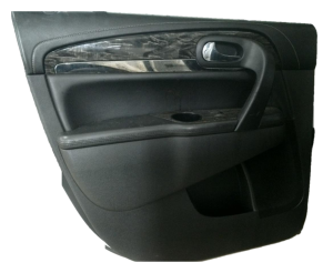 2013-2016 GMC Acadia Black Door Interior Trim Panel with Power Windows and Locks - Rear, Left (Driver) (Used OEM)