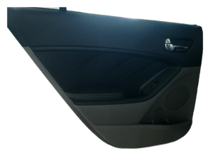 2014-2016 Kia Forte Black Door Interior Trim Panel with Power Windows and Locks - Rear, Left (Driver) (Used OEM)