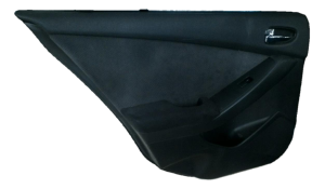 2007-2012 Nissan Altima Black Door Interior Trim Panel with Power Windows and Locks - Rear, Left (Driver) (Used OEM)