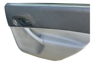 2005-2007 Ford Focus Gray Door Interior Trim Panel with Wood Grain - Rear, Right (Passenger) (Used OEM)