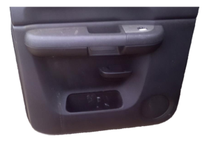 2007-2014 GMC Sierra 2500 HD Black Door Interior Trim Panel - Rear, Left (Driver) (Used OEM)