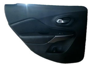2019-2023 Jeep Cherokee Black Door Interior Trim Panel with Power Windows and Locks - Rear, Left (Driver) (Used OEM)