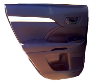 2014-2019 Toyota Highlander Black Door Interior Trim Panel with Power Windows and Power Locks - Rear, Left (Driver) (Used OEM)