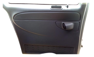 2001-2007 Dodge Caravan Gray Door Interior Trim Panel with Power Windows and Power Locks - Rear, Left (Driver) (Used OEM)