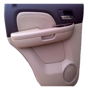 2007-2014 GMC Yukon Tan Door Interior Trim Panel with Power Windows and Locks - Rear, Left (Driver) (Used OEM)