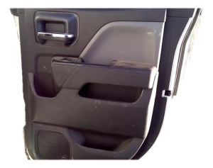 2015-2019 GMC Sierra 2500 HD Gray Front Door Interior Trim Panel with Power Windows and Locks - Rear, Right (Passenger) (Used OEM)
