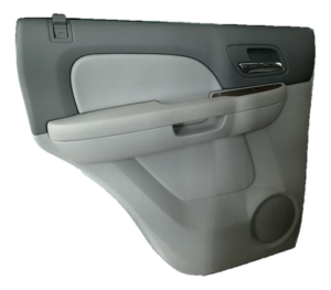 2007-2014 GMC Yukon XL Gray Door Interior Trim Panel - Rear, Left (Driver) (Used OEM)
