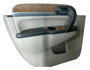 2007-2012 GMC Acadia Tan Door Interior Trim Panel with Power Windows and Locks - Rear, Left (Driver) (Used OEM)