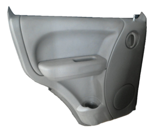 2002-2007 Jeep Liberty Gray Door Interior Trim Panel with Power Windows and Locks - Rear, Left (Driver) (Used OEM)