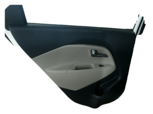 2012-2017 Kia Rio Black Door Interior Trim Panel with Power Windows and Locks - Rear, Left (Driver) (Used OEM)