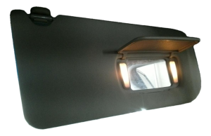 2006-2008 Honda Pilot Tan Sun Visor with Lighted Vanity Mirror - Right (Passenger) (Used OEM)