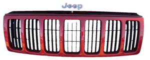 2005-2007 Jeep Grand Cherokee Red Painted Grille with Vertical Accent Bars (Used OEM)