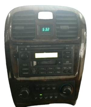 2002-2005 Hyundai Sonata Brown Woodgrain Radio Instrument Panel Bezel (Used OEM)