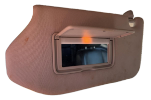 2013 INFINITI JX35 Black Illuminated Sun Visor - Left (Driver) (Used OEM)