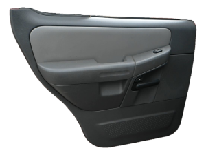 2002-2005 Ford Explorer Gray Door Interior Trim Panel with Power Windows and Locks - Rear, Left (Driver) (Used OEM)