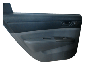 2004-2009 Toyota Prius Gray Door Interior Trim Panel with Power Windows and Locks - Rear, Left (Driver) (Used OEM)