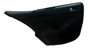 2014-2016 Kia Cadenza Black Front Door Interior Trim Panel with Power Windows and Locks - Rear, Left (Driver) (Used OEM)