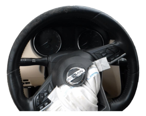 2017 Nissan Rogue Black Tilt Steering Column with Cruise and Radio Controls (Used OEM)
