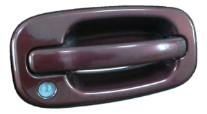 2002-2007 GMC Sierra Maroon Exterior Door Handle - Front, Right (Passenger) (Used OEM)