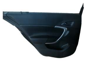 2014-2017 Buick Regal Black Door Interior Trim Panel with Power Windows and Locks - Rear, Left (Driver) (Used OEM)