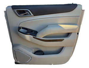 2015-2020 GMC Yukon XL Tan Door Interior Trim Panel - Rear, Right (Passenger) (Used OEM)