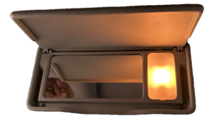 2009-2014 Nissan Murano Beige Illuminated Sun Visor - Left (Driver) (Used OEM)