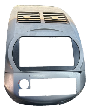 2002-2004 Nissan Altima Silver Center Dash Radio Surround with AC Vents (Used OEM)