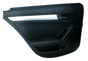 2009-2016 Audi A4 Black Door Interior Trim Panel with Power Windows and Locks - Rear, Left (Driver) (Used OEM)