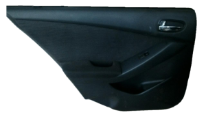 2007-2012 Nissan Altima Black Door Interior Trim Panel with Power Windows and Locks - Rear, Left (Driver) (Used OEM)
