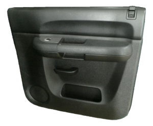 2007-2014 GMC Sierra 2500 HD Black Door Interior Trim Panel with Power Windows and Locks - Rear, Right (Passenger) (Used OEM)