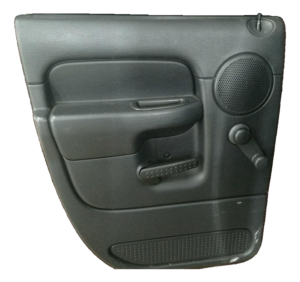2002 Ram 1500 Black Manual Window Manual Lock Door Interior Trim Panel - Rear, Left (Driver) (Used OEM)
