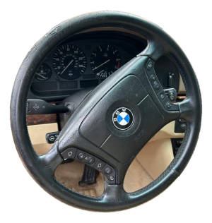 1997-2000 BMW 528i Tan Tilt Steering Column with Cruise and Radio Controls (Used OEM)