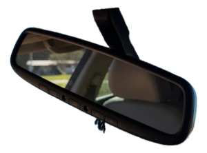 2009-2012 Hyundai Genesis Coupe Auto-Dimming Interior Rear View Mirror with Compass and HomeLink (Used OEM)