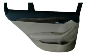 2013-2015 BMW X1 Tan Door Interior Trim Panel with Power Windows and Locks - Rear, Left (Driver) (Used OEM)