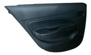 2017-2021 Mitsubishi Mirage Black Door Interior Trim Panel with Power Windows and Locks - Rear, Left (Driver) (Used OEM)
