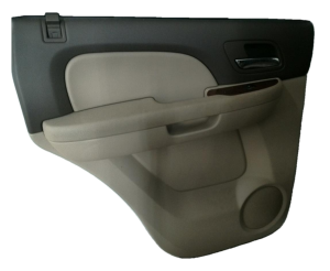 2007-2014 GMC Yukon Tan Door Interior Trim Panel - Rear, Left (Driver) (Used OEM)