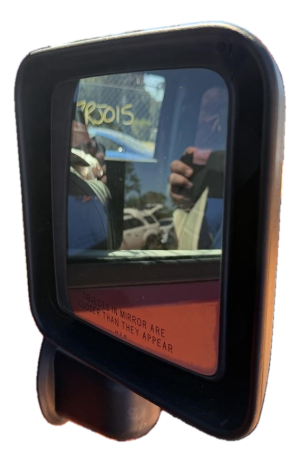 2007-2010 Jeep Wrangler Red Manual Door/Side View Mirror - Right (Passenger) (Used OEM)
