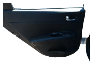2016-2020 Kia Optima Black Door Interior Trim Panel with Power Windows and Locks - Rear, Left (Driver) (Used OEM)