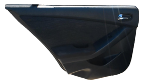 2007-2012 Nissan Altima Black Door Interior Trim Panel with Power Windows and Locks - Rear, Left (Driver) (Used OEM)