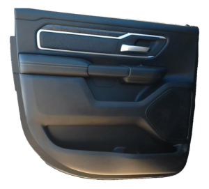 2019-2024 Ram 1500 Black Door Interior Trim Panel with Power Windows and Locks - Rear, Left (Driver) (Used OEM)