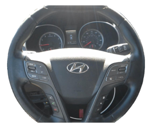 2013-2014 Hyundai Santa Fe XL Black Tilt Steering Column with Cruise and Radio Controls (Used OEM)