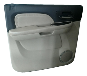 2007-2014 GMC Yukon XL Tan Door Interior Trim Panel with Power Windows and Locks - Rear, Left (Driver) (Used OEM)