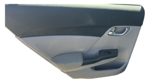 2012-2015 Honda Civic Gray Door Interior Trim Panel - Rear, Left (Driver) (Used OEM)