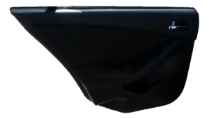 2007-2012 Nissan Altima Black Front Door Interior Trim Panel with Power Windows and Locks - Rear, Left (Driver) (Used OEM)